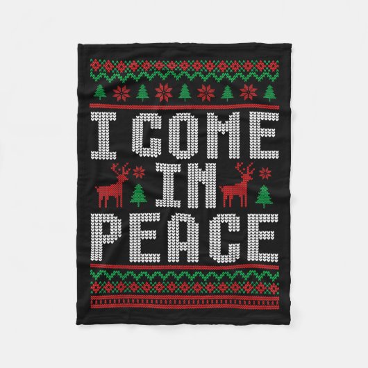 Couverture Polaire I Come In Peace Couple Matching Ugly Christmas Swe (Devant)