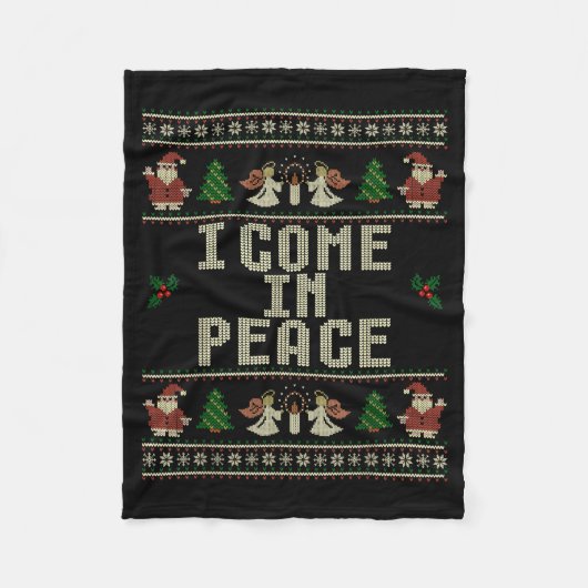 Couverture Polaire I Come In Peace Couple Matching Ugly Christmas Swe (Devant)