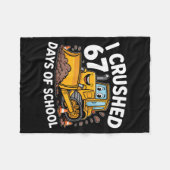 Couverture Polaire I Crushed 67 Days Of School 67th Day Of School Boy (Devant (Horizontal))