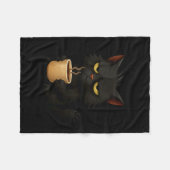 Couverture Polaire I Don't Do Mornings Funny Quote Black Cat Lover Gi (Devant (Horizontal))