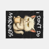 Couverture Polaire I Don't Do Mornings Funny Quote Coffee Cat Lover G (Devant (Horizontal))