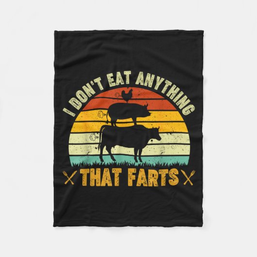 Couverture Polaire I Don't Eat Anything That Farts World Vegetarian D (Devant)