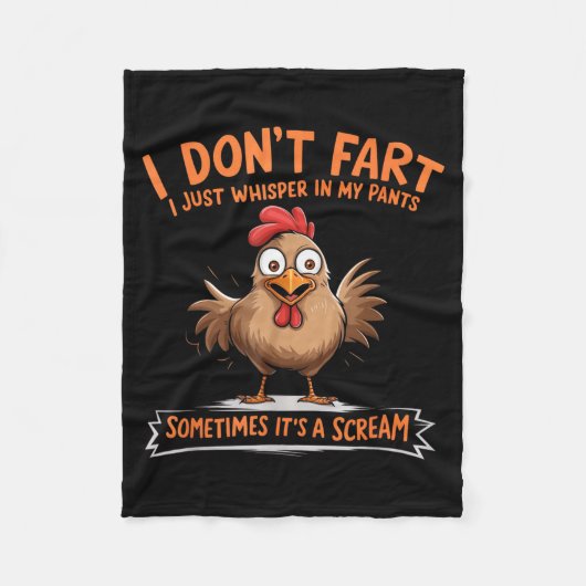 Couverture Polaire I Don't Fart I Whisper In My Pants - Funny Chicken (Devant)