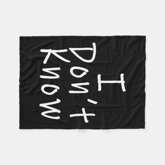 Couverture Polaire I Don't Know  (Devant (Horizontal))