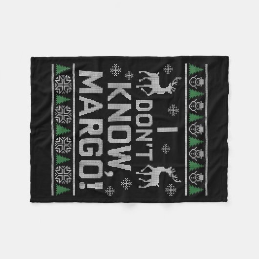 Couverture Polaire I Don't Know, Margo! Ugly Sweater Christmas Meme  (Devant (Horizontal))