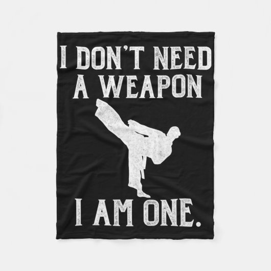 Couverture Polaire I Don't Need A Weapon I Am One - Funny Karate (Devant)