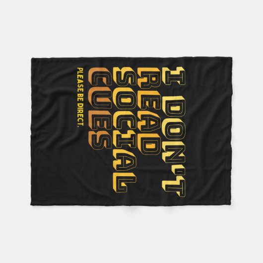Couverture Polaire I Don't Read Social Cues Please Be Direct Apparel (Devant (Horizontal))
