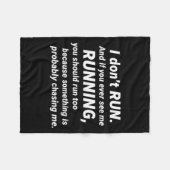 Couverture Polaire I Don't Run Funny Sarcastic Running Joke Gift (Devant (Horizontal))