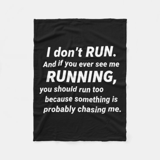 Couverture Polaire I Don't Run Funny Sarcastic Running Joke Gift (Devant)
