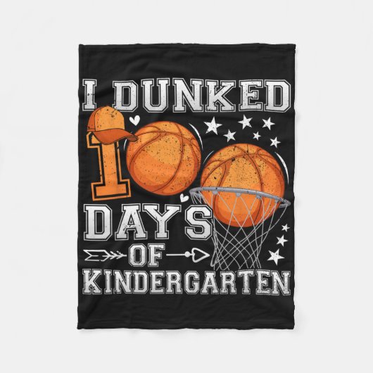 Couverture Polaire I Dunked 100 Days Of Kindergarten Sketll 100th Day (Devant)