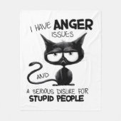 Couverture Polaire I Have Anger Issues Funny Cat Lover Gift (Devant)