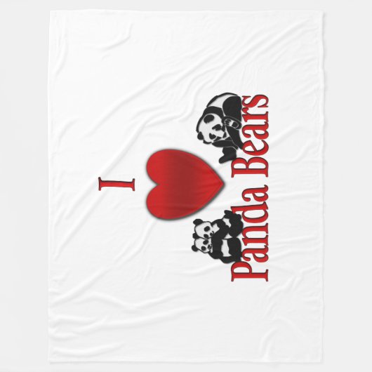 Couverture Polaire I Heart Panda Bears (Devant)