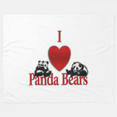 Couverture Polaire I Heart Panda Bears (Devant (Horizontal))