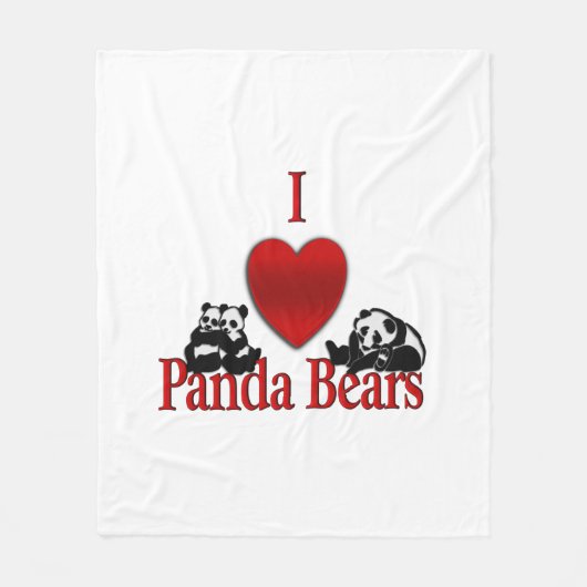 Couverture Polaire I Heart Panda Bears (Devant)