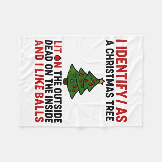 Couverture Polaire I Identify As A Christmas Tree Lit On The Outside  (Devant (Horizontal))