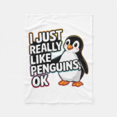 Couverture Polaire I Just Really Like Penguins Ok Funny Design (Devant)