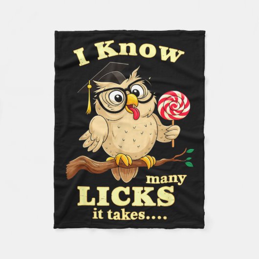 Couverture Polaire I Know How Many Licks It Takes Funny Owl Lollip Jo (Devant)