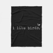Couverture Polaire I Like Birds Funny Minimalist Birdwatching Introve (Devant)