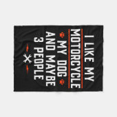 Couverture Polaire I Like My Motorcycle My Dog And Maybe 3 People - F (Devant (Horizontal))