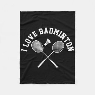 Couverture Polaire I Love Badminton Player Gift Retro Style
