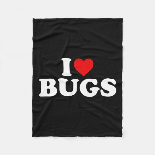 Couverture Polaire I Love Bugs - Coeur (Devant)