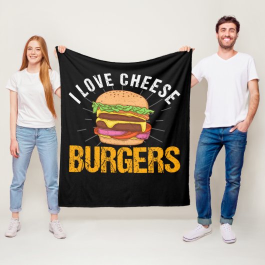 Couverture Polaire I Love Cheese Burgers, Hamburger (En situation)