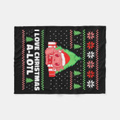 Couverture Polaire I Love Christmas A-lotl Axolotl In Santa Hat Ugly  (Devant (Horizontal))