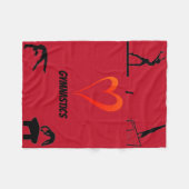 Couverture Polaire I Love Gymnastique Filles Fleece Blanket (Devant (Horizontal))