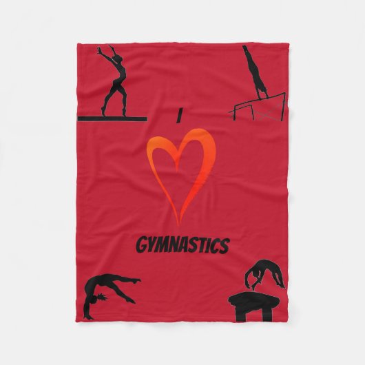 Couverture Polaire I Love Gymnastique Filles Fleece Blanket (Devant)