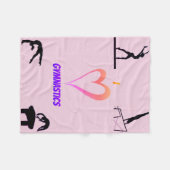 Couverture Polaire I Love Gymnastique Filles Fleece Blanket (Devant (Horizontal))