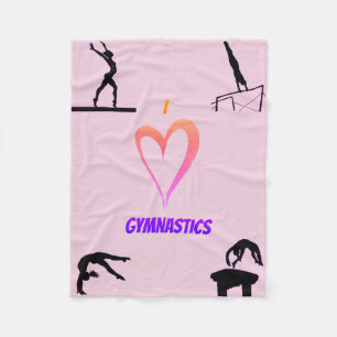 Couverture Polaire I Love Gymnastique Filles Fleece Blanket