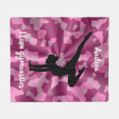 Couverture Polaire I Love Gymnastique Pink Camo Fleece Blanket (Devant (Horizontal))