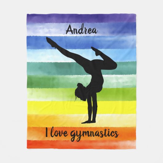 Couverture Polaire I Love Gymnastique Rainbow Fleece Blanket (Devant)