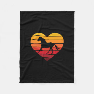 Couverture Polaire I Love Horses Coeur Rétro