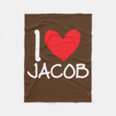 Couverture Polaire I Love Jacob Nom Hommes Personnalisés Guy BFF Ami (Devant)