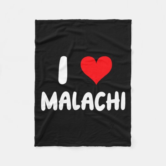 Couverture Polaire I Love Malachi - Heart - Name  (Devant)