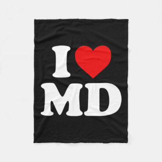 Couverture Polaire I Love Md Heart Maryland