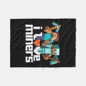 Couverture Polaire I Love Miners Funny Mining Gamer Xel Ckaxe  (Devant (Horizontal))