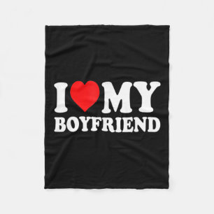 Couverture Polaire I Love My Boyfriend Amusant Valentine Red Heart Lo