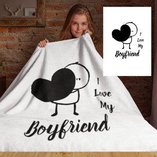 Couverture Polaire I Love My BOYFRIEND - Personnalisé moderne