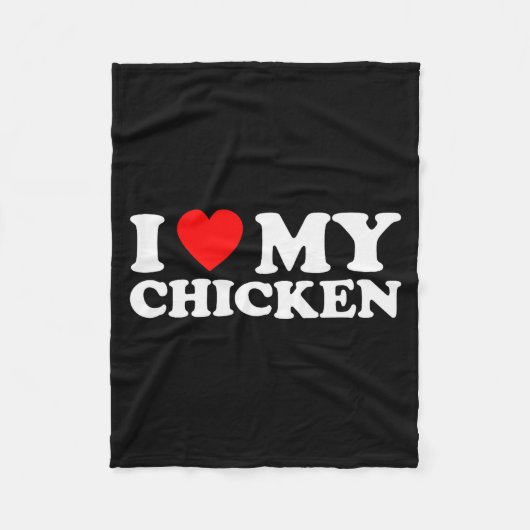 Couverture Polaire I Love My Chicken, I Heart My Chicken (Devant)