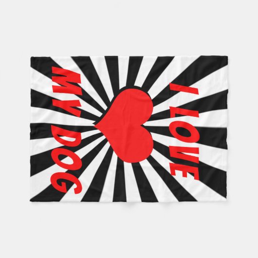 Couverture Polaire I love my dog (Devant (Horizontal))