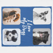 Couverture Polaire I Love my Dogs quatre photos Fleece Blanket (Devant (Horizontal))
