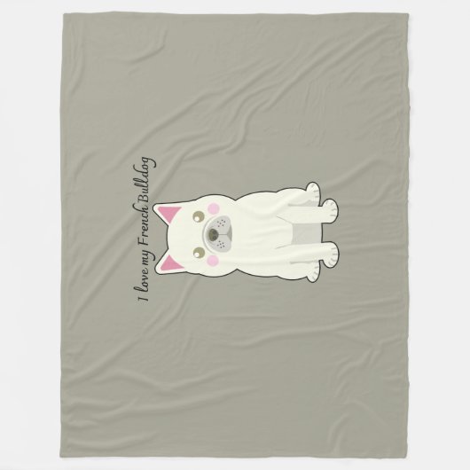 Couverture Polaire I Love my French Bulldog (Devant)