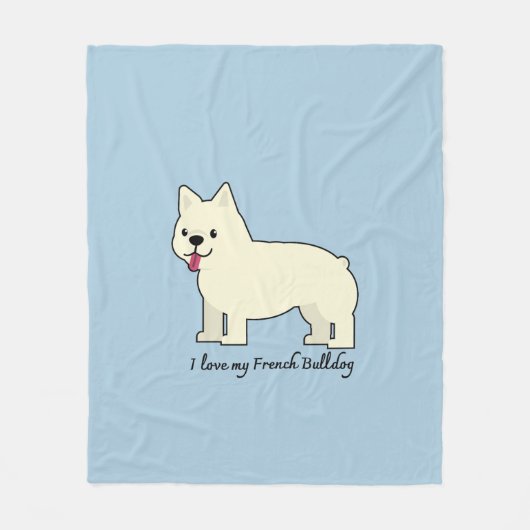 Couverture Polaire I love my French Bulldog (Devant)