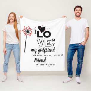 Couverture Polaire I Love My Girlfriend Custom Best Friend Cadeau