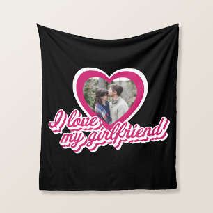 Couverture Polaire I Love My Girlfriend Photo personnalisée personnal