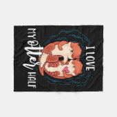 Couverture Polaire I Love My Otter Half Pun Couple Valentine's Day (Devant (Horizontal))