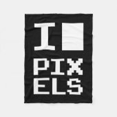 Couverture Polaire I Love Pixels, design geek, art des pixels (Devant)