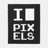 Couverture Polaire I Love Pixels, design geek, art des pixels (Devant)